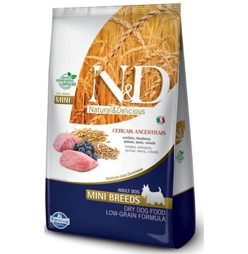 Ração N&d Ancestral Grain Canine Cordeiro&blue Adult 800gr