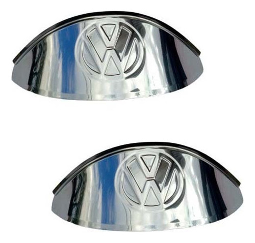 Pestana Do Aro Farol Fusca Com Logo Vw Par Inox Todos Anos !