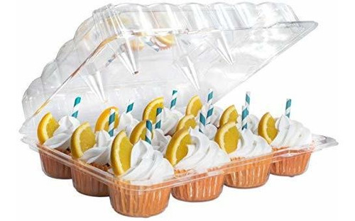 Contenedores De Cupcakes Katgely 12 Unidades, Transparente,