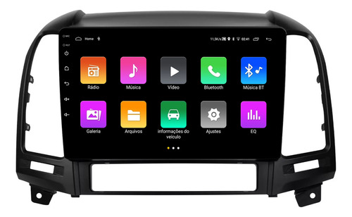 Multimidia Santa Fé 05/13 9p Android 13 Carplay 2gb 64gb