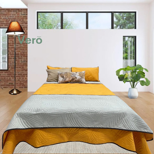Juego De Edredon, Sabanas, Pie De Cama Y Cojin Matrimonial Mostaza/beige Juego De Edredon Sabanas Pie De Cama Y Cojin Decorativo