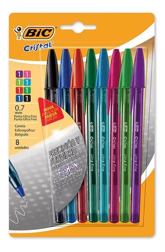 Pack con 5 bolígrafos Bic Cristal colores surtidos