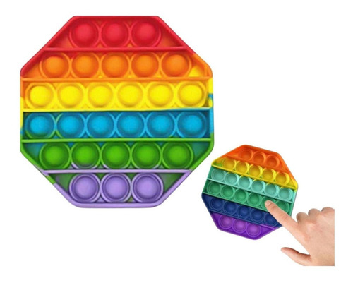 Pop It Fidget Toys Octógono Colorido Brinquedo Anti Stress