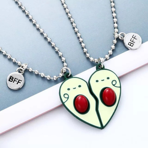 Imagen 5 de 6 de Set 2 Collares Paltas Aguacate Para Amigos O Parejas Regalo