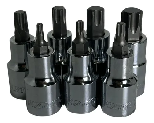 Jogo Chave Soquete Torx 9pç T20 T25 T27 T30 T40 T45 T50 Prateado