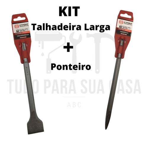 Kit Talhadeira Larga Sds + Ponteiro Sds - P/martelete Hr2470