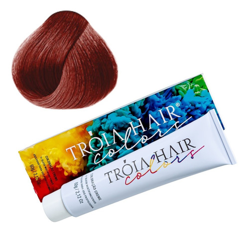 Kit Tintura Tróia Hair  Profissional Troia colors tom #77.66 louro médio vermelho intenso especial