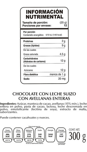 3 Chocolates Premium Suizo Lindt Con Leche Y Avellanas 300g