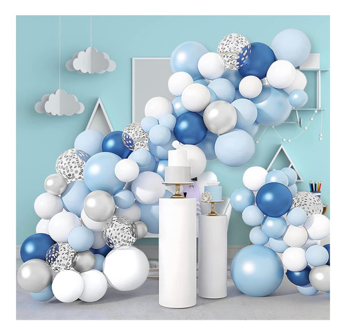 Juego De Globos Para Decoraciones De Fiesta, Kit De Globos Azul Claro Paquete De Globos