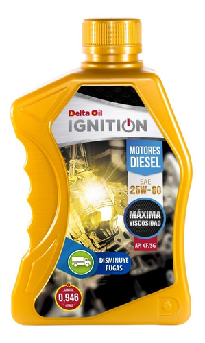 Aceite Motor Diesel Ignition 25w60 Cf/sg - Caja X 12 Cuartos