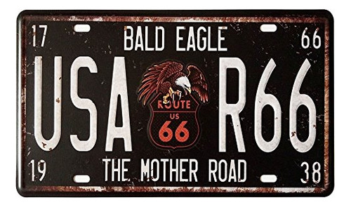 Bald Eagle Usa-r66 The Mother Road, Placa De Matrícula...