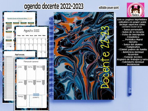  Agenda Maestro Docente Educativa 2022- 2023 Imprimible 