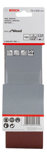 Lija De Banda Bosch X440 Best Wood&paint 75x533mm G120 3und