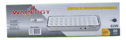 Lámpara De Emergencia Led Con Batería Recargable 60w 127v