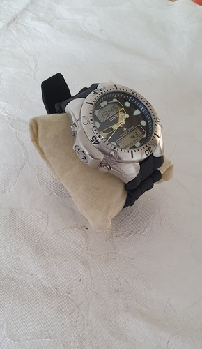 Citizen Aqualand Jp1060 Fundo Azul Usado Preto Prateado Azul