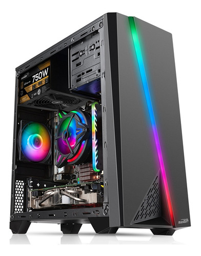 Imagen 3 de 10 de Gabinete Pc Gamer Sentey X10 Rgb Acrilic Usb 3.0 Sin Fuente