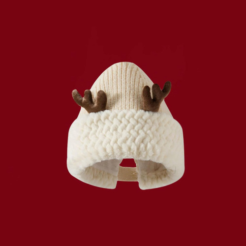 Regalo De Navidad ~ Bonito Gorro De Lana Afelpada Con Cuerno