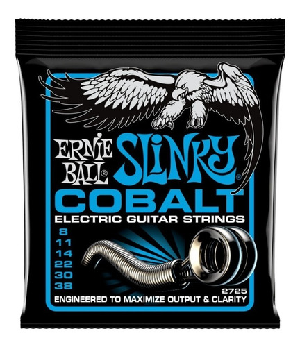 Imagen 1 de 1 de Cuerdas Guitarra Electrica 8-38 Slinkycobalt 2725 Ernie Ball