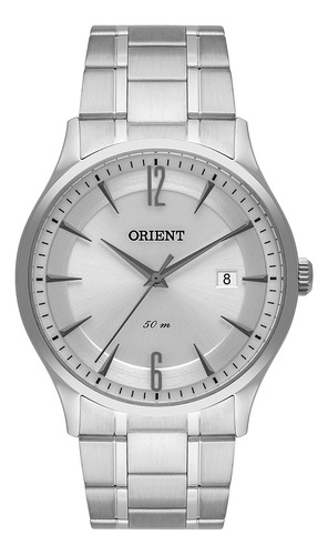 Relógio Orient Masculino Mbss1440 S2sx Pulseira Aço Prata Correia Prateado Bisel Prateado