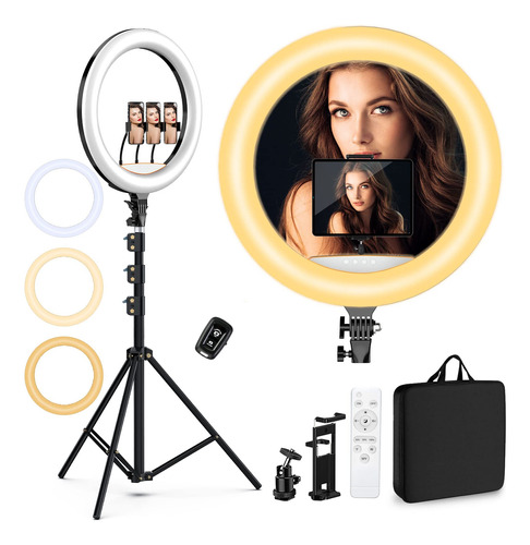 Kit De Luz De Anillo Para Selfie De 22 Pulgadas Con Trpode D