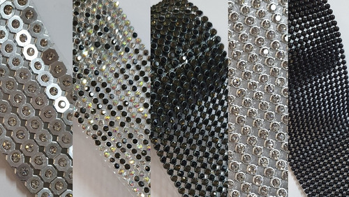 10 Mantas Strass/chapinha 5x45cm Modelo Chaton Tem 5x42cm