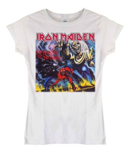 Polera Mujer Iron Maiden The Number Of The Beast Metal Abomi