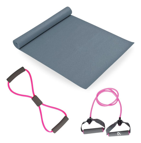 Kit Colchonete Eva + Extensor 1 Via + Extensor Em Oito Leve