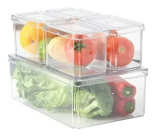 Set De 5 Tapers Conservadores De Alimentos Para Refrigerador