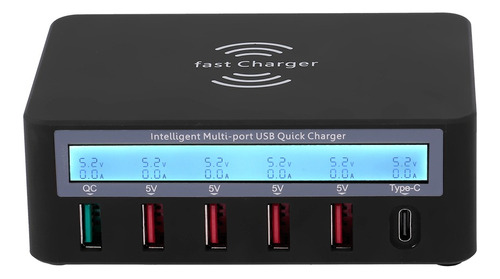 Y) Smart Charging Station With 6 Lcd Usb Car Ports