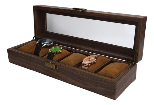 Soporte Portátil De Madera Para Guardar Joyas Con 6 Rejillas