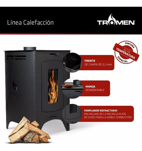 Salamandra Tromen Austral 9000 Kcal/h Kit Enlozado Techo 4 *