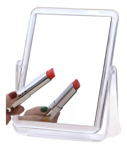 Espejo De Maquillaje Con Pie Dos Caras Aumento Mesa 360°