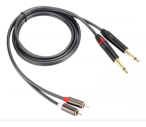 Cable De Audio Dual Rca Macho A Dual Plug 6.35 1.5 Metros