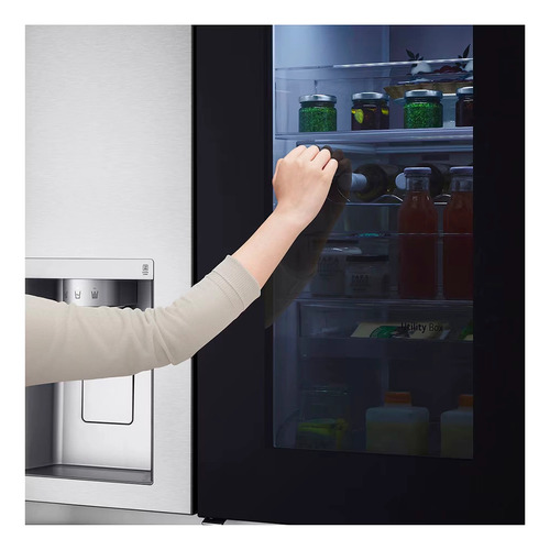 Heladera LG Sbs Gs66sxsc Inverter 570l Instaview Dispenser Color Gris