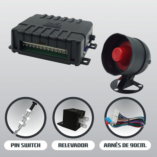 Kit Alarma Automotriz Black Hunter Prime + 2 Seguros 2 Relay