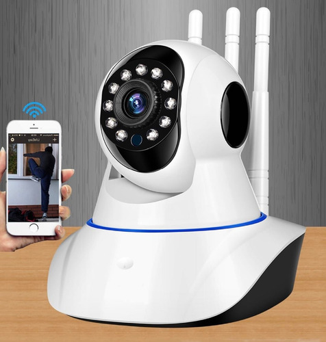Câmera Wifi Vira 360 3antenas Ip Geraçâo Visâo Noturna