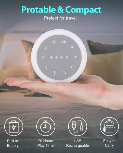 Bebé Sleep Máquina Portátil De Ruido Blanco Con Bluetooth A