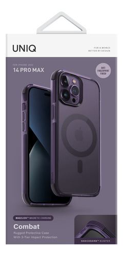 Carcasa Para iPhone 14 Pro Max - Marca Uniq Modelo Combat / Compatible Con Magsafe - Morada