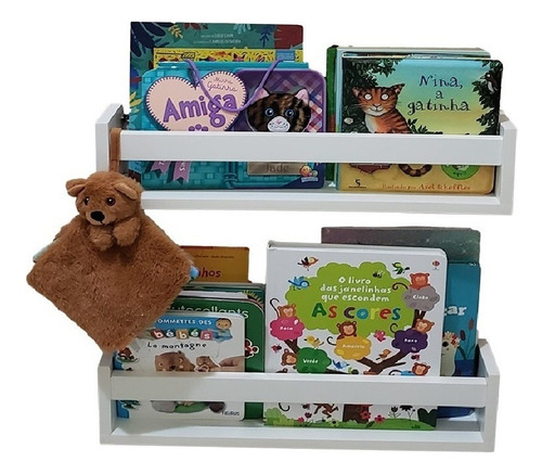 Prateleira Para Livros Infantis- Kit 2pç Montado