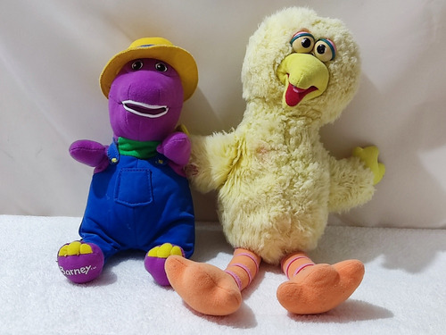 Lote 2 Peluches, Big Bird De Plaza Cesamo Y Barney. (Usado)