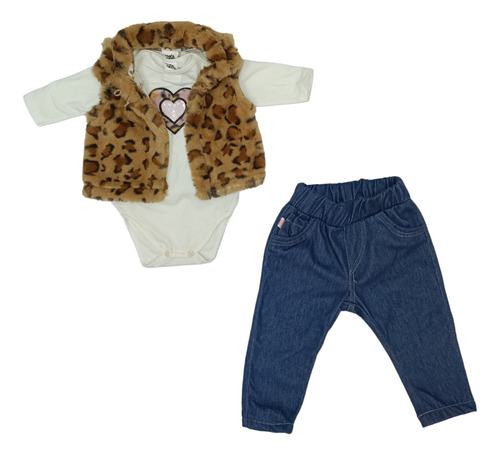 Conjunto Niña Cálido, Chaqueta Acolchada + Body + Jogger 