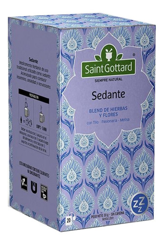 Pack X 6 Cajas Tisana Saint Gottard Sedante En Saquitos 