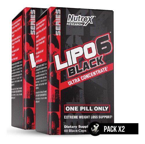 Lipo 6 Black Uc 60 Caps Pack X 02, Termogénico Nutrex