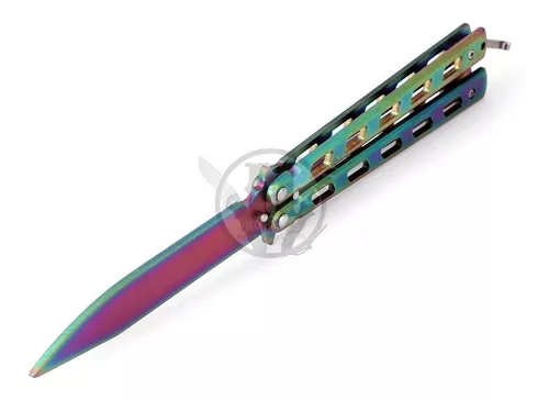 Navaja Mariposa Tactica Tornasolada Bt111 Balisong Jueguitos