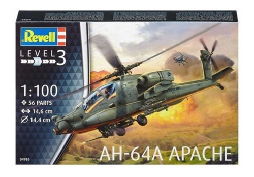 Helicóptero Revell Ah-64a Apache 4985 Escala 1/100 La Plata