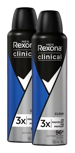 Desodorante Rexona Aerosol Men Clinical Clean 150ml - Kit com 4 Unidades