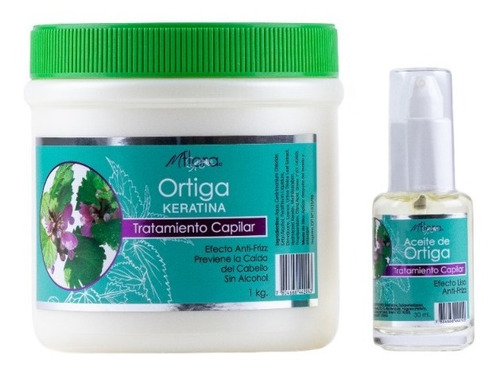 Flora® Kit Tratamiento Capilar Ortiga Crema 1kg + Aceite30ml