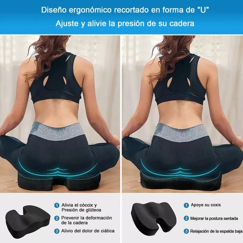 Cojín Asiento Lumbar Ergonomico Coxis Ortopédico Silla