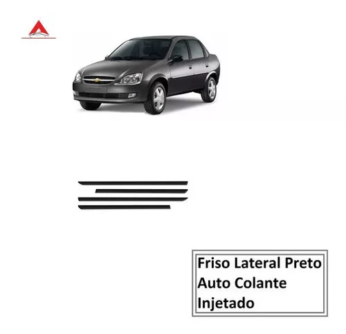 FRISO LATERAL NOVO CORSA CLASSIC 2011 A 2017 4P CROMADO (4PÇ - Sul  Acessorios