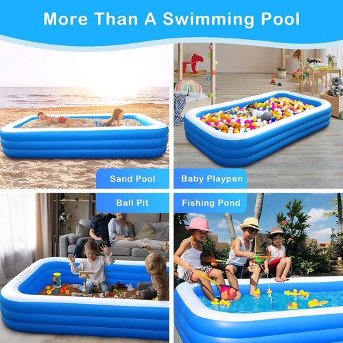 Alberca Inflable Grandes Piscinas Rectangulares 380cm Azul